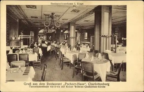 Ak Berlin Charlottenburg, Restaurant Pschorr Haus, innen
