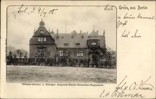 Ak Berlin Charlottenburg, Offizier-Kasino der Königin Augusta-Garde-Grenadier-Regiments