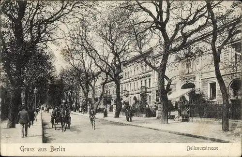 Ak Berlin Tiergarten, Bellevuestraße, Kutsche