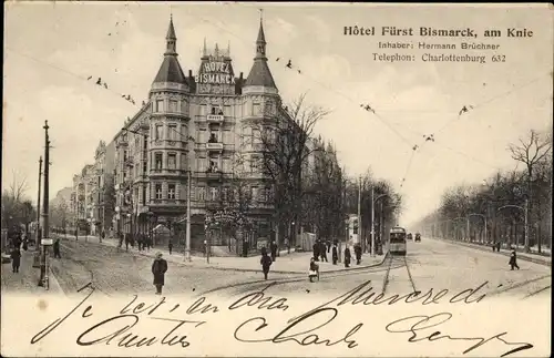 Ak Berlin Charlottenburg, Hotel Fürst Bismarck, am Knie