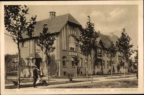 Ak Berlin Spandau, Evang. Johannesstift, Verwaltungsgebäude, Wichernhaus