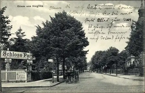 Ak Berlin Steglitz, Wrangelstraße, Gastwirtschaft Schlosspark