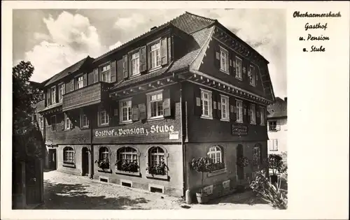 Ak Oberharmersbach im Ortenaukreis, Gasthof u. Pension zur Stube, Inh. Wilh. Schäck, Schweinsköpfe