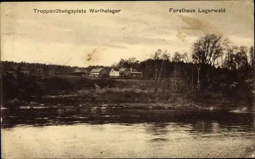 Ak Poznań Posen, Warthelager, Forsthaus Lagerwald