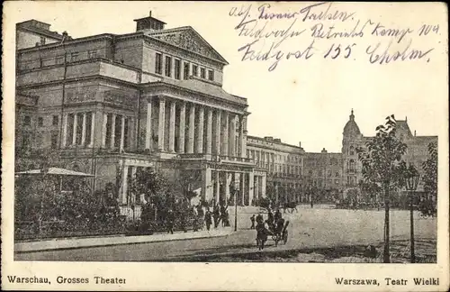 Ak Warszawa Warschau Polen, Teatr Wielki
