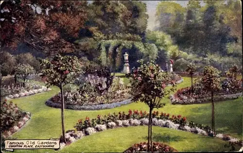 Künstler Ak Eastbourne East Sussex England, Compton Place, Famous Old Gardens