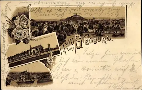 Litho Siegburg an der Sieg, Geschossfabrik, Feuerwerks-Laboratorium, Gesamtansicht