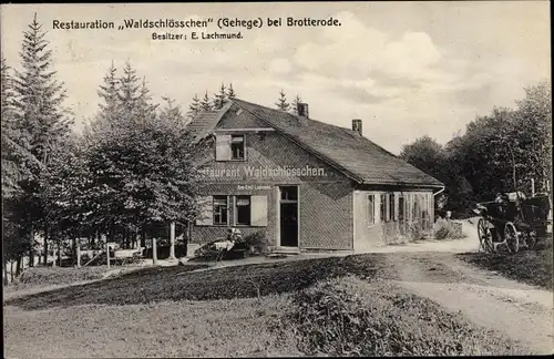 Ak Brotterode in Thüringen, Restauration Waldschlösschen, Gehege