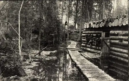 Foto Ak Russland, 1. Stellung Infanterie Regiment 342, Unterstand, I WK