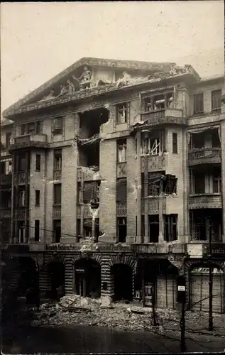 Foto Ak Berlin, Straßenkämpfe, Revolution, zerstörtes Haus