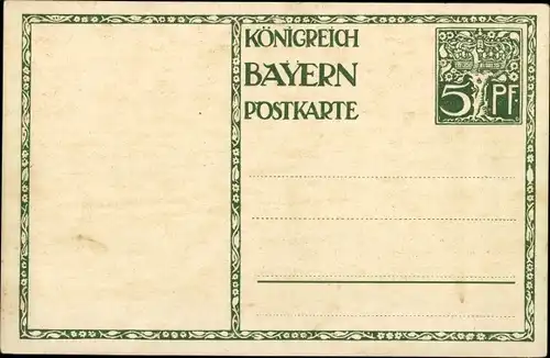 Ganzsachen Künstler Ak Diez, M., Prinzregent Luitpold von Bayern 1911, 5 Pfennig