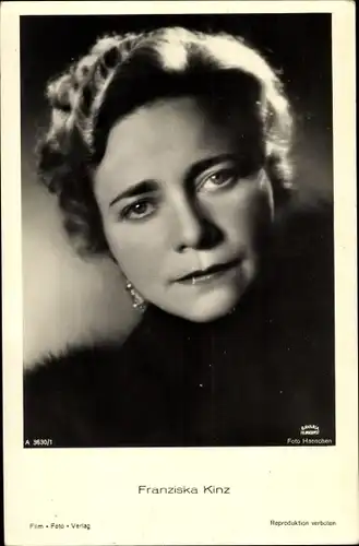 Ak Schauspielerin Franziska Kinz, Portrait