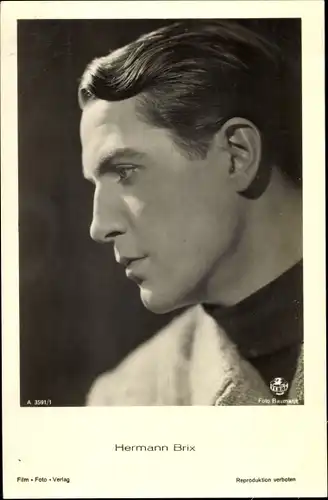 Ak Schauspieler Hermann Brix, Profilansicht