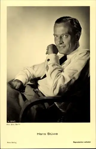 Ak Schauspieler Hans Stüwe, Portrait, Ross Verlag A 3314/1