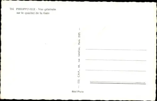 Ak Philippeville Algerien, Vue generale sur le quartier de la Gare
