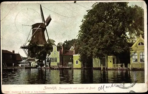 Ak Zaandijk Nordholland, Zaangezicht met Molen de Dood