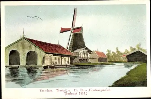 Ak Zaandam Zaanstad Nordholland, Houtzaagmolen