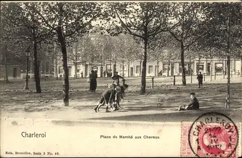 Ak Charleroi Wallonien Hennegau, Place du Marche aux Chevaux