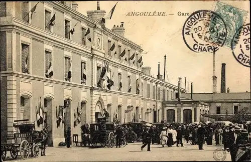 Ak Angoulême Charente, Gare, Bahnhof