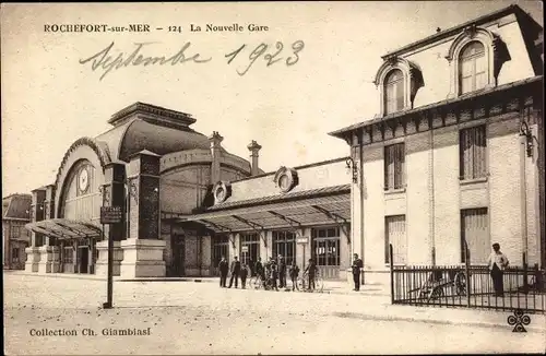 Ak Rochefort sur Mer Charente Maritime, La Nouvelle Gare