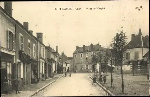 Ak Saint Florent Cher, Place du Marché