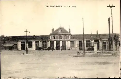 Ak Bourges Cher, La Gare, Bahnhof