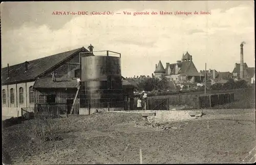 Ak Arnay le Duc Côte d’Or, Vue générale des Usines