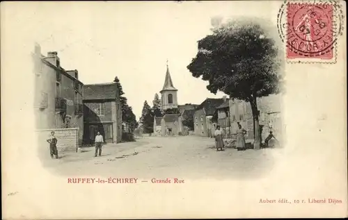 Ak Ruffey les Échirey Cote d'Or, Grande Rue