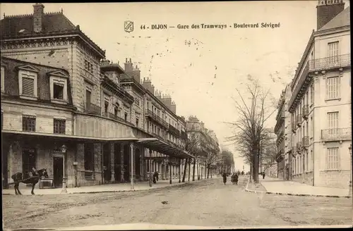 Ak Dijon Côte d'Or, Gare des Tramways, Boulevard Sévigné
