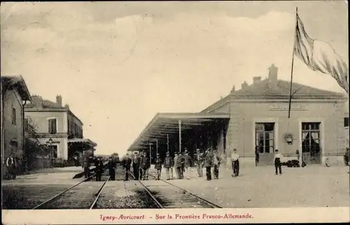 Ak Igney Avricourt Meurthe-et-Moselle, La Gare, Sur la Frontiere Franco Allemande