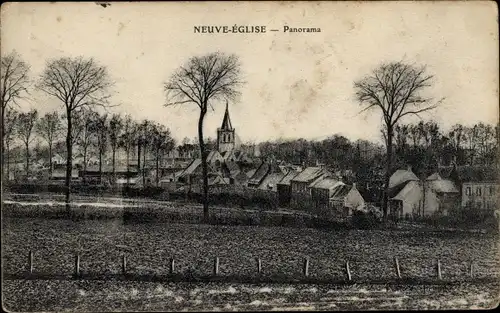 Ak Neuve Église Neukirch Elsass Bas Rhin, Panorama, Kirchturm