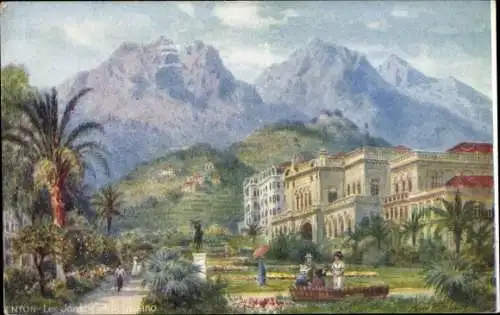 Künstler Ak Menton Alpes Maritimes, Les Jardins du Casino