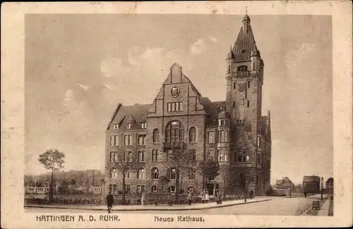 Ak Hattingen an der Ruhr, Neues Rathaus, Straßenansicht