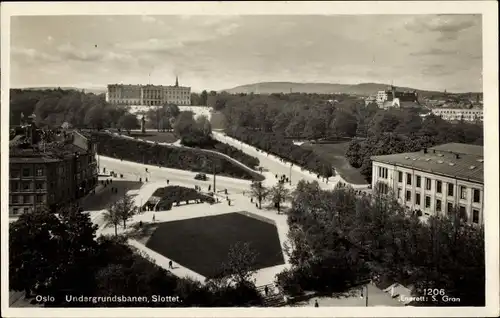 Ak Oslo Norwegen, Undergrundsbanen, Slottet