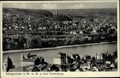 Ak Königswinter am Rhein, Teilansicht, mit Blick auf Bad Godesberg