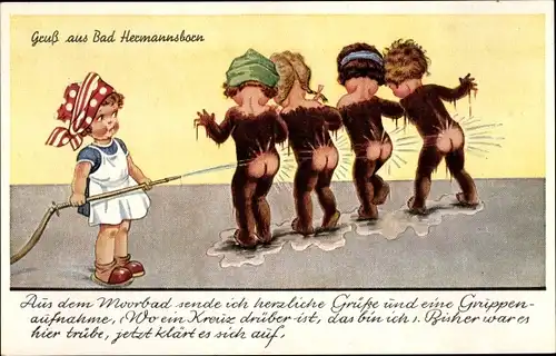 Ak Pömbsen Bad Driburg in Westfalen, Bad Hermannsborn, nach dem Moorbad