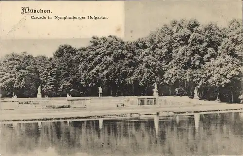 Ak München Bayern, Cascade im Nymphenburger Hofgarten
