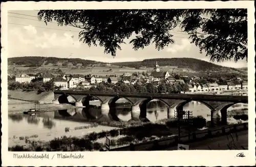 Ak Marktheidenfeld im Spessart Unterfranken, Blick zur Mainbrücke