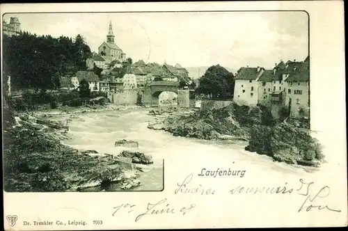 Ak Laufenburg am Hochrhein, Wasserpartie, Stadtansicht