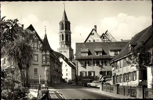 Ak Rottweil am Neckar, Straßenpartie, Blick auf die Kirche