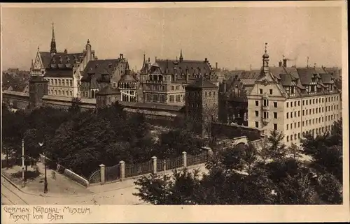 Ak Nürnberg in Mittelfranken, Germanisches National-Museum, Außenansicht von Osten