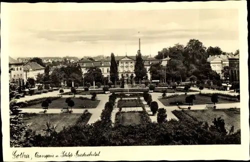 Ak Gotha in Thüringen, Orangerie u. Schloss Friedrichstal, Parkanlage
