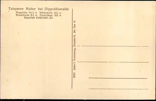 Ak Malter Dippoldiswalde, Talsperre Malter, Gasthof zur Talsperre, Panorama