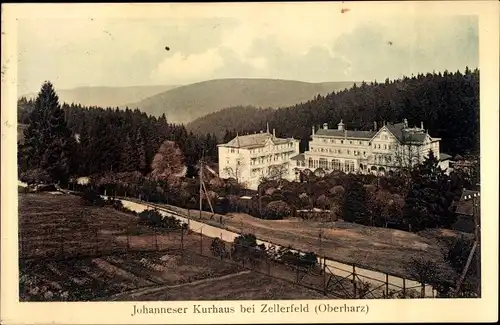 Ak Clausthal Zellerfeld im Oberharz, Johanneser Kurhaus, Panorama