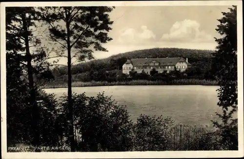 Ak Premnitz im Havelland, Partie am See, Villa, Bäume