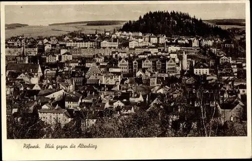 Ak Pößneck in Thüringen, Stadtpanorama, Blick gegen die Altenburg