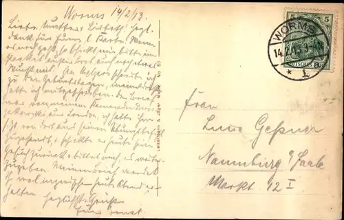 Ak Worms am Rhein, Eleonorenschule und Lutherkirche