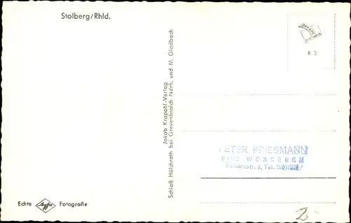 Ak Stolberg im Rheinland, Panorama