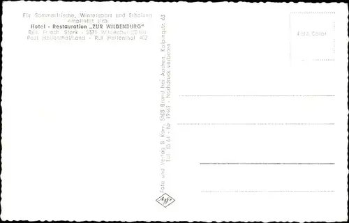 Ak Wildenburg Eifel, Hotel Restaurant Zur Wildenburg