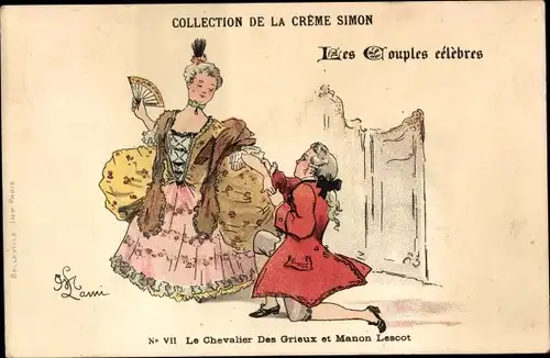 Künstler Ak Collection de la Creme Simon, Les Couples, Le Chevalier des Grieux, Manon Lescot